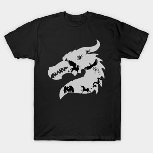 Mythical Creatures In A Dragon Silhouette Light T-Shirt